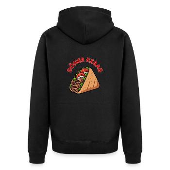 Döner Kebab Dürüm Yufka Sandwich Cuisine de rue allemande - Veste à capuche bio Premium Unisexe - noir - Dos - Nico (187cm)