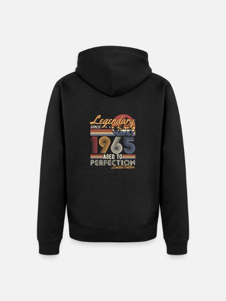 1965 Vintage Born Vintage Cadeau d’anniversaire - Veste à capuche bio Premium Unisexe - noir