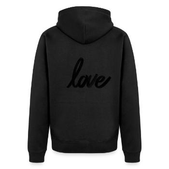 Lettrage d’amour - Veste à capuche bio Premium Unisexe - noir - Dos - Nico (187cm)