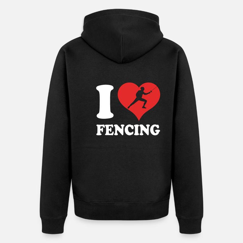 Fechten - Unisex Premium Bio Zip Hoodie - Schwarz