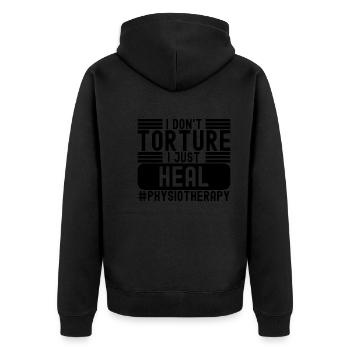 Physiothérapie Physiothérapeute PT Massage Rehab - Veste à capuche bio Premium Unisexe - noir - Dos - Nico (187cm)