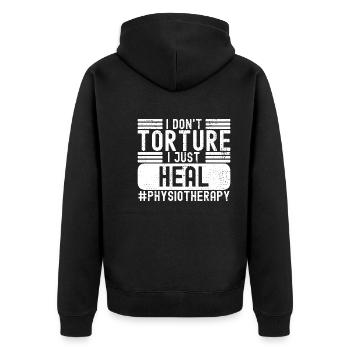 Physiothérapie Physiothérapeute PT Massage Rehab - Veste à capuche bio Premium Unisexe - noir - Dos - Nico (187cm)
