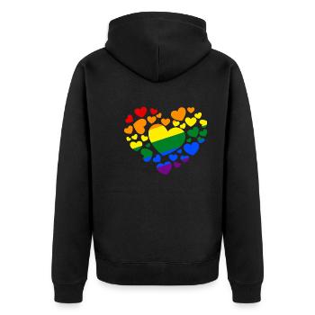 I Love LGBT - Unisex Premium Organic Zip Hoodie - black - Back - Nico (187cm)