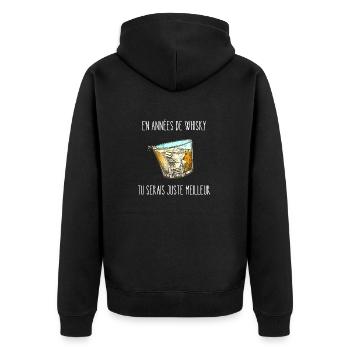 en années de whisky - Veste à capuche bio Premium Unisexe - noir - Dos - Nico (187cm)