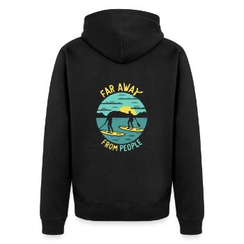 SUP - Unisex Premium Bio Zip Hoodie - Schwarz - Hinten - Nico (187cm)