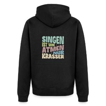 Chanter, c’est comme respirer, mais en plus flagrant. - Veste à capuche bio Premium Unisexe - noir - Dos - Nico (187cm)
