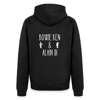 bowie ken et alain di - Veste à capuche bio Premium Unisexe - noir - Dos - Nico (187cm)