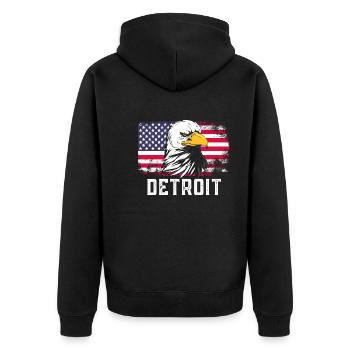 Detroit - Veste à capuche bio Premium Unisexe - noir - Dos - Nico (187cm)
