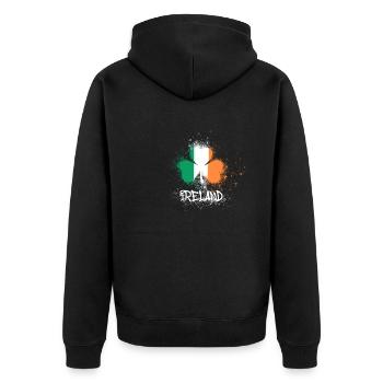 irlande,irlande,trèfle,graffiti,peinture - Veste à capuche bio Premium Unisexe - noir - Dos - Nico (187cm)