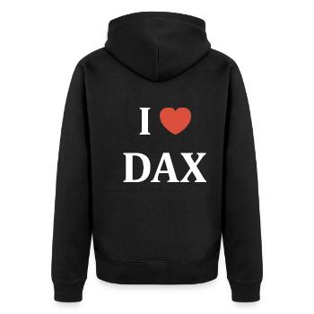 i love Dax - Veste à capuche bio Premium Unisexe - noir - Dos - Nico (187cm)