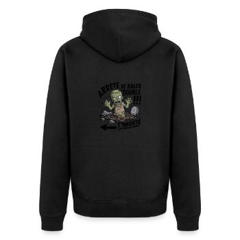 Arrête De Râler, Double ! - Veste à capuche bio Premium Unisexe - noir - Dos - Nico (187cm)