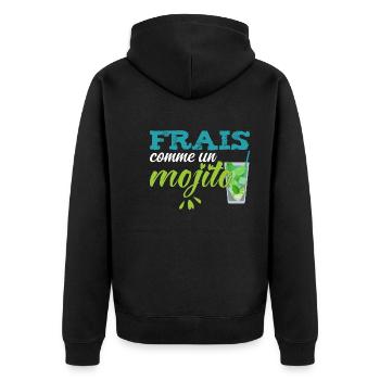 Mojito Morito Frais Cocktail Vacances Original Tee - Veste à capuche bio Premium Unisexe - noir - Dos - Nico (187cm)