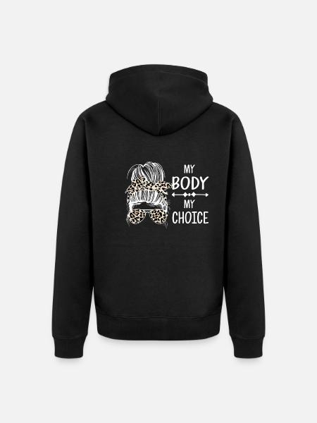 My body My decision - Unisex Premium Organic Zip Hoodie - black