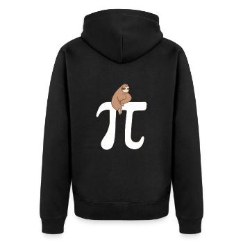 Math Sloth Pi - Unisex Premium Organic Zip Hoodie - black - Back - Nico (187cm)