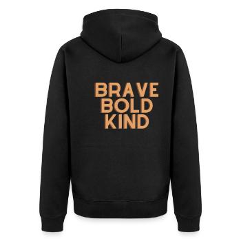 Brave Bold Kind - Citation chrétienne - Veste à capuche bio Premium Unisexe - noir - Dos - Nico (187cm)