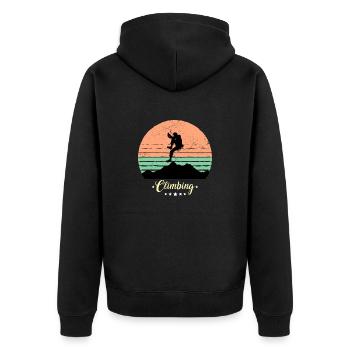 Escalade de bloc Vintage Retro Sunset - Veste à capuche bio Premium Unisexe - noir - Dos - Nico (187cm)