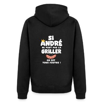 André roi barbecue cadeau andré fêtes - Veste à capuche bio Premium Unisexe - noir - Dos - Nico (187cm)