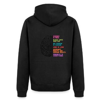Science Vie humaine Amour Femmes Droits - Veste à capuche bio Premium Unisexe - noir - Dos - Nico (187cm)