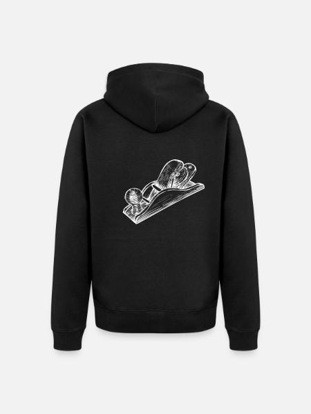 Planer Wood Tool Carpenter - Unisex Premium Organic Zip Hoodie - black