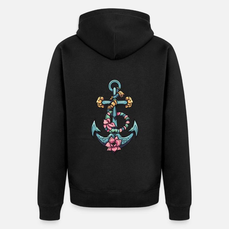 Port d’ancrage - Veste à capuche bio Premium Unisexe - noir