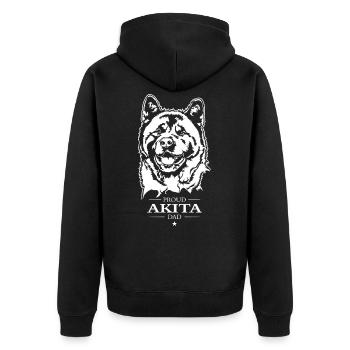 Akita Dad Hunde Hund American Akita Inu Wilsigns - Unisex Premium Bio Zip Hoodie - Schwarz - Hinten - Nico (187cm)