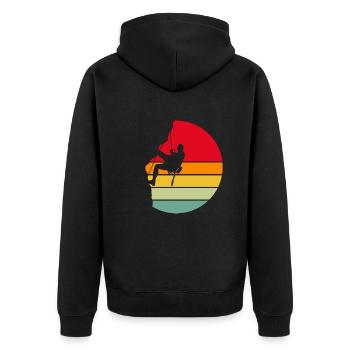climber gift climbing block mountaineering mountain - Unisex Premium Organic Zip Hoodie - black - Back - Nico (187cm)