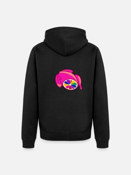chicken, chicken, pink chicken,comic,LGBT - Unisex Premium Organic Zip Hoodie - black