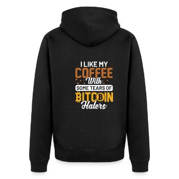 Café Bitcoin - Veste à capuche bio Premium Unisexe - noir - Dos - Nico (187cm)