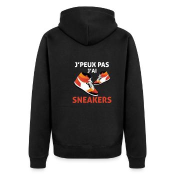 je peux pas j'ai Sneakers - Veste à capuche bio Premium Unisexe - noir - Dos - Nico (187cm)