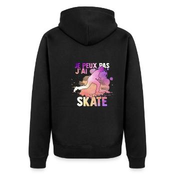 j'peux pas j'ai skate - Skateboard watercolor - Veste à capuche bio Premium Unisexe - noir - Dos - Nico (187cm)