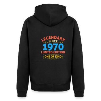 Legendary since 1970 Limited Edition - Unisex Premium Organic Zip Hoodie - black - Back - Nico (187cm)