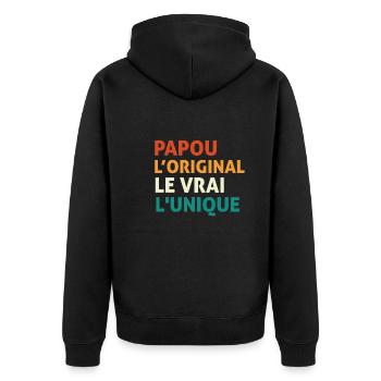 Papou l'orginal Le Vrai L'unique - Veste à capuche bio Premium Unisexe - noir - Dos - Nico (187cm)