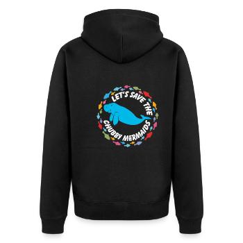 Save the manatees the dugongs - Unisex Premium Organic Zip Hoodie - black - Back - Nico (187cm)