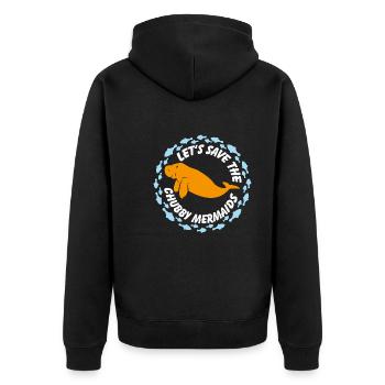 Save the manatees the dugongs manatees - Unisex Premium Organic Zip Hoodie - black - Back - Nico (187cm)