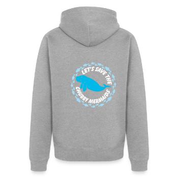 Rettet die Seekühe die Dugongs - Unisex Premium Bio Zip Hoodie - Grau meliert - Hinten - Nico (187cm)