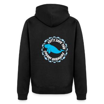 Save the manatees the dugongs - Unisex Premium Organic Zip Hoodie - black - Back - Nico (187cm)