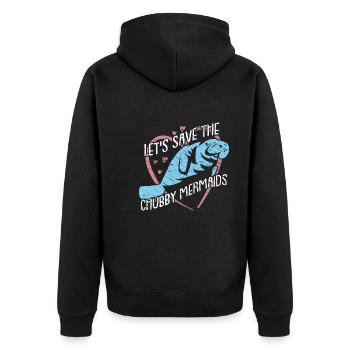 Let's save the manatees. Colorful design - Unisex Premium Organic Zip Hoodie - black - Back - Nico (187cm)