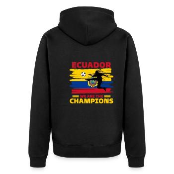 Équateur Football 2022 supporter équatorien foot - Veste à capuche bio Premium Unisexe - noir - Dos - Nico (187cm)