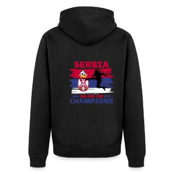 Serbie Football 2022 supporter Serbie Football - Veste à capuche bio Premium Unisexe - noir - Dos - Nico (187cm)