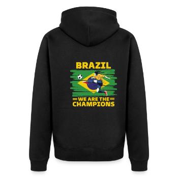 Brésil Football 2022 supporter de Brésil foot - Veste à capuche bio Premium Unisexe - noir - Dos - Nico (187cm)