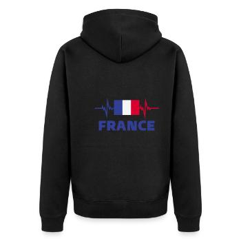 France Football 2022 battement de cœur France - Veste à capuche bio Premium Unisexe - noir - Dos - Nico (187cm)