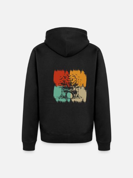 Drums Drummer Drums Drummers - Unisex Premium Organic Zip Hoodie - black