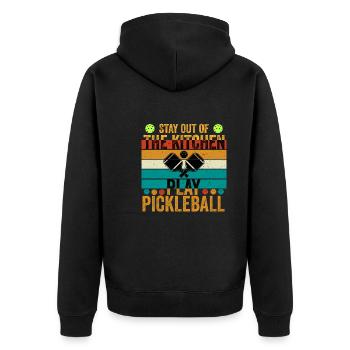 rester en dehors de la cuisine jouer au pickleball - Veste à capuche bio Premium Unisexe - noir - Dos - Nico (187cm)
