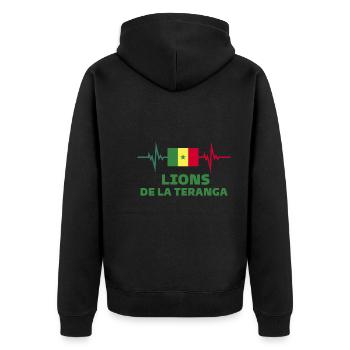 lion de teranga Football 2022 Sénégal - Veste à capuche bio Premium Unisexe - noir - Dos - Nico (187cm)