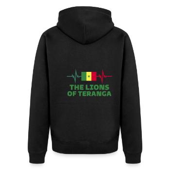 lion de teranga Football 2022 Sénégal - Veste à capuche bio Premium Unisexe - noir - Dos - Nico (187cm)