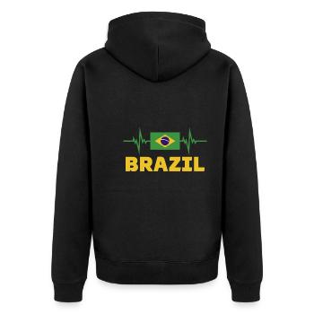Brésil Football 2022 battement de cœur Brésil foot - Veste à capuche bio Premium Unisexe - noir - Dos - Nico (187cm)
