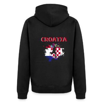 Croatia Football 2022 Fan des kroatischen Fußballs - Unisex Premium Bio Zip Hoodie - Schwarz - Hinten - Nico (187cm)