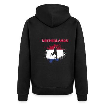 Pays-Bas Football 2022 supporter Netherlands foot - Veste à capuche bio Premium Unisexe - noir - Dos - Nico (187cm)