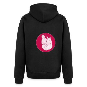 Cheval fille l'amour cheval et femme - Veste à capuche bio Premium Unisexe - noir - Dos - Nico (187cm)