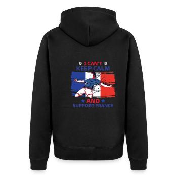 rester calme et soutenir le France - Veste à capuche bio Premium Unisexe - noir - Dos - Nico (187cm)